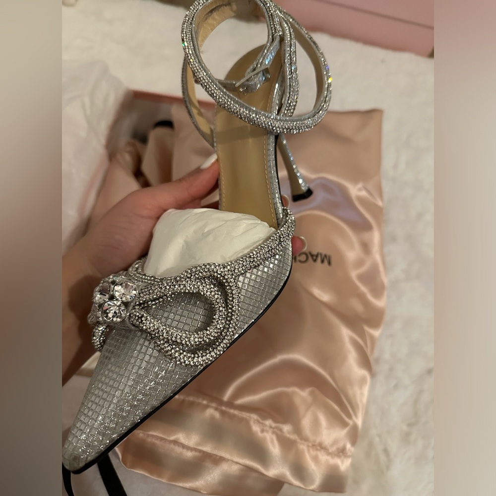 Mach & Mach Silver Bow Heels